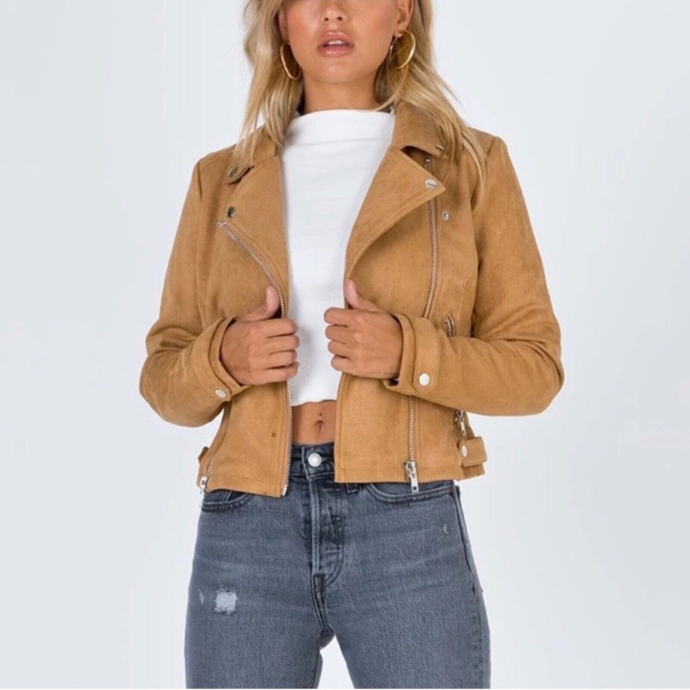 Princess Polly suede moto jacket